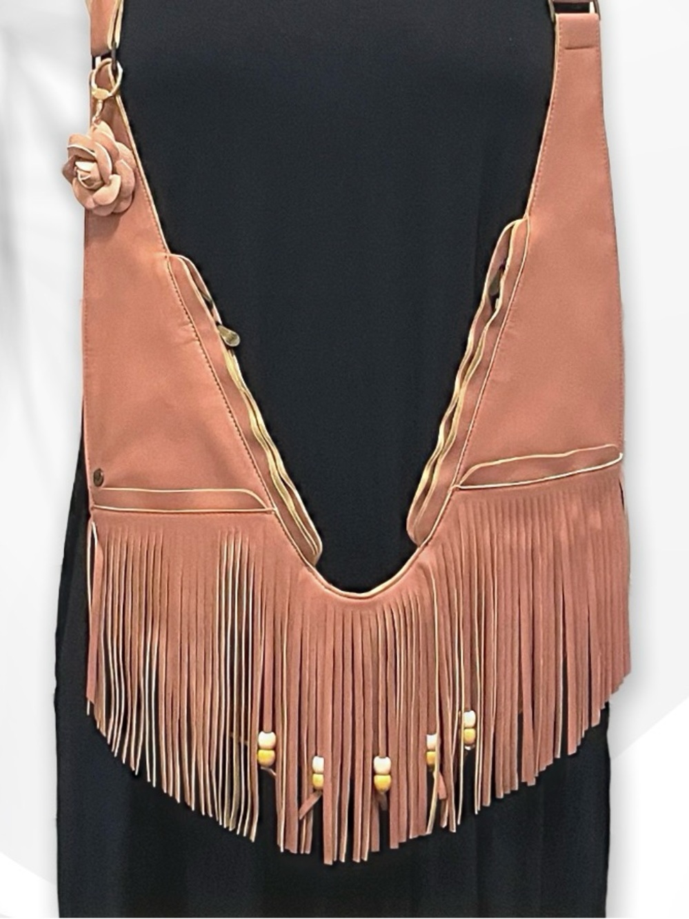 Sash Bag Vegan Leather Fringed Crossbody Bag